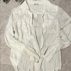 American Eagle Outfitters Off-White Button-Down Shirt